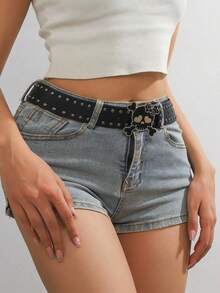 1pc Fashion Punk Street Style PU Leather Cute Skull Bow Belt, Suitable Young Girls To Match Jeans, Dresses Outing And Party Valentine's Day Valentines Fall, Autumn, Halloween - Bộ xương - Xem 3