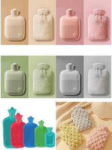 [Double-Sided, Long-Lasting Insulation] 1-Piece INS-Style Plush Hot Water Bottle, Instantly Warms! Scandinavian Minimalist Design, Detachable Belly, Hand, And Foot Warmers, Snuggle Into It And Fall Asleep In Seconds! Double-Sided Design (Glossy/Suede) Soars Your Sense Of Well-Being, And This Winter's Must-Have! (Watch The Video For Instructions) - Multicolor - View 7