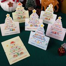 6pcs/12pcs Interesting And Lovely Christmas Greeting Cards, Christmas Element Greeting Cards And Postcards, Mini Greeting Cards, Lovely Christmas Gifts For Friends - Multicolor - View 7