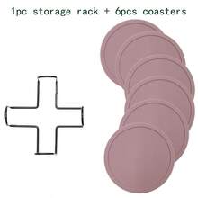 6个装硅胶杯垫，带不锈钢支架，可重复使用且易于清洁 - 完美保护桌子和露台家具免受水渍和痕迹的侵害 - 非常适合家用，可搭配杯子、马克杯和饮料使用，硅胶杯垫，圣诞装饰