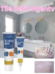 JAYSUING, 20/120/240g, Agente sellador para pisos de baldosas de cocina y baño del hogar, resistente al agua y al moho, agente de lechada para juntas de baldosas - Patio - Inodoro - Baño, Regalos para familiares y amigos - Blanco - Ver 2