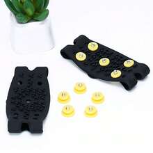 2 Pairs Of Silicone Ice Clips - Anti Slip With 5 Pointed Tips, Suitable For Traction Handles On Shoes, Walking, Hiking, Snow And Ice Adventures