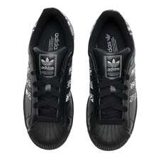 Adidas 男女通用休闲运动鞋 SUPERSTAR II 低帮系带舒适轻便日常户外鞋 - 黑色/亮金屬鐵灰/深灰色 - 查看 4