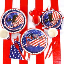 170pcs Independence Day Disposable Tableware Set,4th Of July Disposable Tableware Set Including Disposable Plates, Paper Towels, Paper Cups, Knives, Forks, Banners, Tablecloths,Patriotic With Statue Of Liberty Design, Ideal For BBQs,Picnics,Outdoor Gatherings,Family Reunions - 老鷹(日) - 查看 2