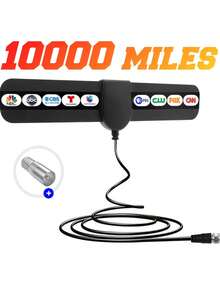 2026 超高清智能电视天线 - 10,000 英里范围和 50 个州覆盖，4K/1080P 免费高清电视，带磁性底座，360° 接收超过 10,000 个频道（ABC、CBS、FOX、NBC） - 即插即用 - 天线，输出：