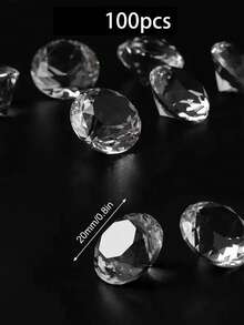 50pcs Diamond Shaped Transparent Acrylic Decorative Stones