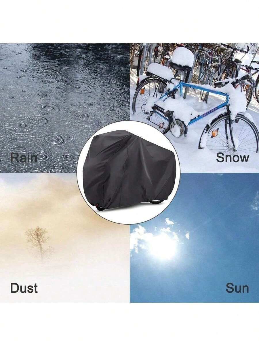 PUBAMALL Funda de Bicicleta - Resistente al Agua y Anti-- Cubiertas de Almacenamiento para Bicicletas de montaña y Carretera - Plata y negro - Ver 1