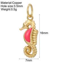 1pc Enamel Seahorse Copper Pendant, Personalized , Handmade DIY Necklace, Bracelet, Phone Charm Pendant, Suitable For Thanksgiving Wear Or Gift - Yellow Gold - View 10