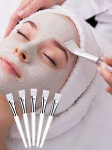 5PCS Facial Mask Brush Transparent Face Mask Brush Cosmetic Makeup Brushes Tools For Facial Mask Eye Mask Application And DIY Needs