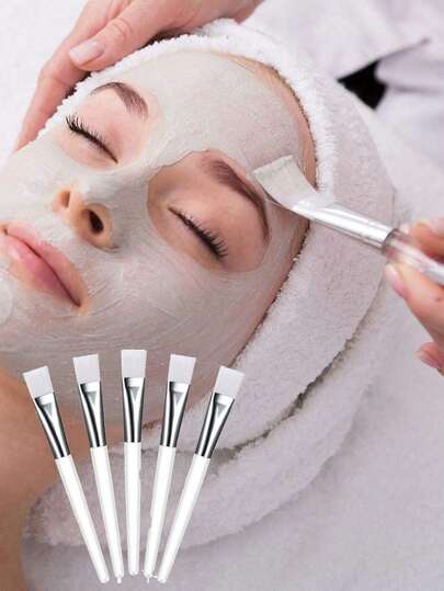5PCS Facial Mask Brush Transparent Face Mask Brush Cosmetic Makeup Brushes Tools For Facial Mask Eye Mask Application And DIY Needs