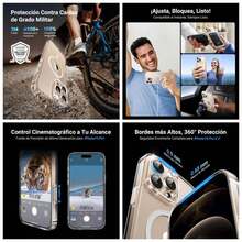 Funda Magntica para, Case Antidesgaste, Anti - Amarillo con Proteccin de la Lente y Cadas, Antigolpes Respaldo Transparente, Carcasa 6.5 Pulgadas - iPhone 16 Pro - Ver 1