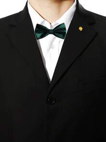 1 pezzo Papillon blu tinta unita in poliestere da uomo, versatile per uso quotidiano e per matrimoni/feste