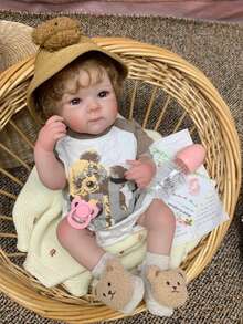 High Quality 18 Inch Full Body Vinyl Bettie Reborn Baby Girl Big Eyes Handmade 3D Painted Newborn Doll Best For Children Christmas/Birthday Present(CD) - Búp bê tái sinh - Xem 6