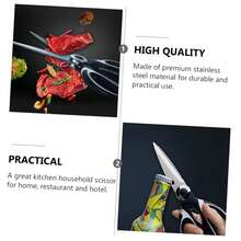 1PC Professional-Grade Kitchen Multifunctional Scissors - Sharp Stainless Steel For Home Cooks & Small Families, Ergonomic Handle For Poultry Cutting/Vegetable Prep/Food Packaging, Gardening Light Use,Universal Fit For Daily Kitchen Use - 黑與白 - 查看 5