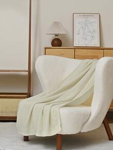 1 pieza Manta de punto verde sólido para bebé, diseño minimalista clásico, súper suave, cálida, ligera, manta decorativa estacional, adecuada para siesta, camping, viaje y decoración del hogar/oficina - Sin electricidad, sin plumas, hipoalergénica, fácil de cuidar, rosa, gris, azul, morado, decoración de otoño, decoración de habitación, vuelta al colegio, útiles escolares