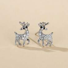1 Pair Elegant Delicate Deer Design Earrings For Women, Suitable For Daily Wear