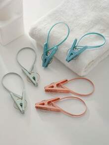 Windproof Multi-Purpose Drying Clips With Rope Handles - Plastic Clothespins For Hanging Towels, Socks, And Laundry - Ideal For Home And Travel Use, Travel Laundry Solution,Durable Plastic, Laundry Accessories,Bathroom & Use ﻿ - Multicolor - View 4