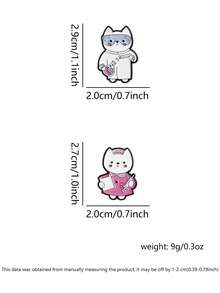 2Pcs Professional Cat Badges Scientist Nurse Theme Lab Coat Goggles Design Medical Uniform Syringe Style For Workplace Accessory ID Card Decoration Healthcare Gift Set - Pink - View 8
