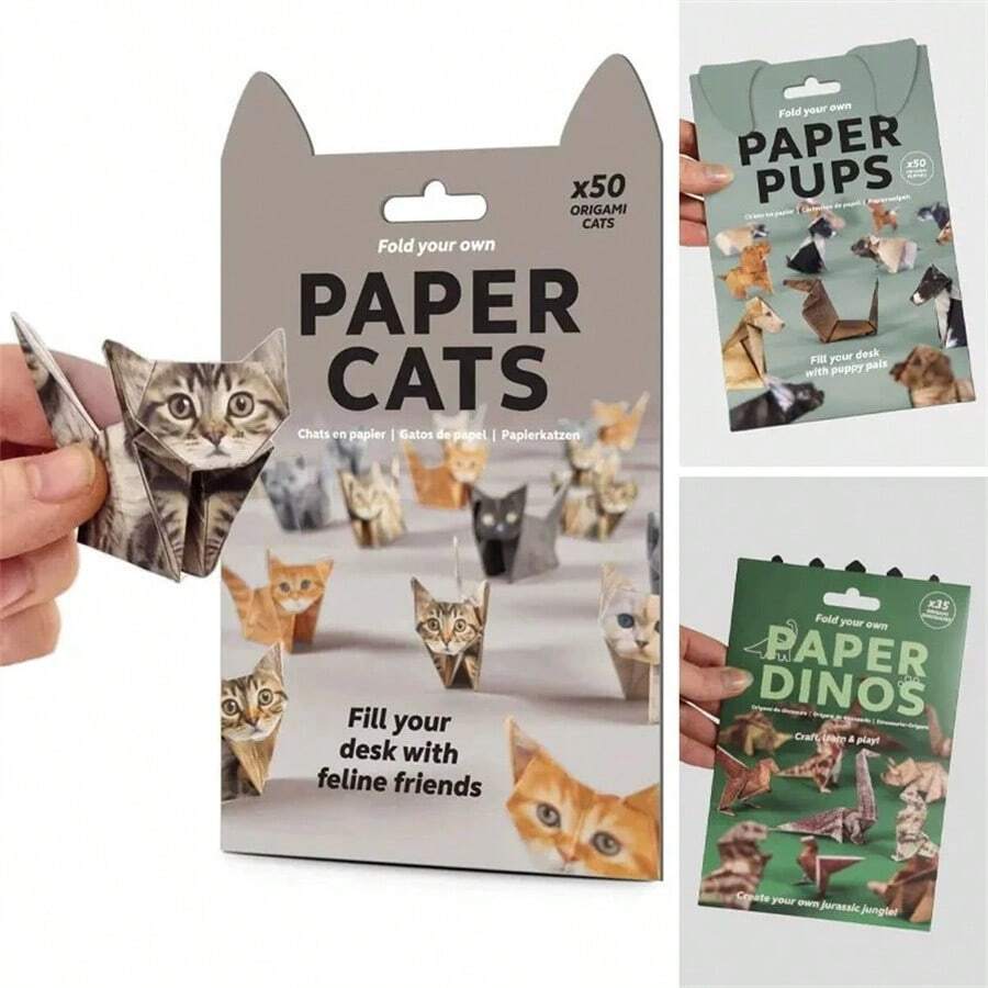 50pcs New DIY Paper Cats Origami Folding Animals - Multicolor - View 1