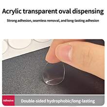 300pcs Adhesive Stick Dots Double Sided Clear Museum Putty, Removable Adhesive Putty For Wall Hanging, Crafts, Balloons, Festival, Party Decorations (0.31" X 0.51") - hình bầu dục - Xem 3