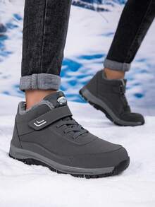 1双男士保暖雪地靴，2025冬季新款加厚保暖内衬防风保暖冬鞋，中年男士靴，舒适加厚男士靴