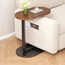 C-Shaped Adjustable Sofa Side End Table Coffee Laptop Table Living Room Bedroom - Brown - View 4