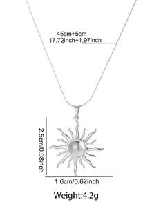 Aomogo 1pc Stainless Steel Women's Carved Flower Asymmetrical Pendant Gold Plated Necklace, Fashionable Sophisticated Minimalist Necklace For Daily Wear Valentines,Mom,Mother,Mother's Day,Gift