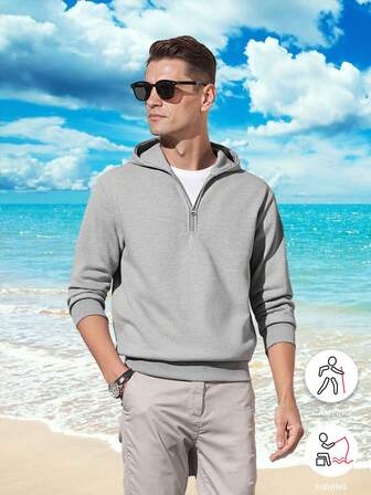 Men's Hooded Sweatshirt, Fashion, Suitable For Outdoor Sports, Fitness, Running, Casual Daily Wear, Hiking