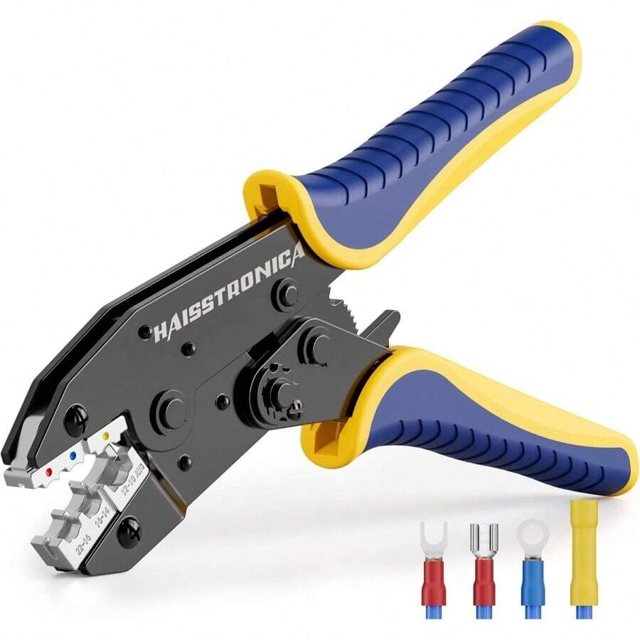 Crimping Heat Shrink Connectors - AWG 22 - 10 Ratchet Wire Terminal Crimper - Ratcheting Crimper Tools - Available Insulated Nylon Connectors And Electrical Wire Connectors - 8327 - 用於絕緣線連接器 - 查看 1