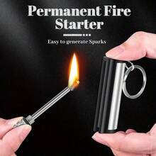 1/3/5/10pcs/ Set Metal Match Flint Lighter, Permanent Match, Permanent Lighter, Emergency Lighter Fire Fighter Set, Metal Keychain Infinite Waterproof Stick (No Fuel) - 3 CÁI - Xem 2