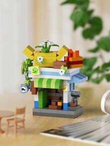12pcs Street Scene Building Blocks Micro Particles Children's Assembly Toys, Changeable Street Scenes For City Walk At Home