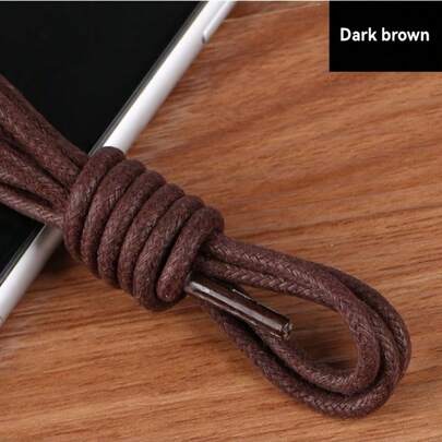 High-Quality Round Waxed Shoelaces For Elegant Footwear | Unisex Fine Round Shoelaces Suitable For Oxford Shoes, Derby Shoes, Ankle Boots And Work Boots, Classic Black Color Showcases Sophistication