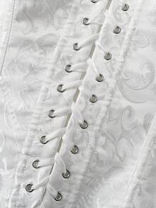 Women's Plus Size Body Shaping Tops, Women's Corsets, Halloween Dresses, Christmas Costumes, Holiday Parties - White - View 5