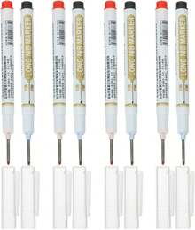 TEHAUX 8 Marcadores De Agujero Profundo De Cabeza Larga Marcador De Puntas De Carpintero De 20 Mm De Largo Marcadores Permanentes Impermeables De Secado Rápido Rotulador De Pintura Color - 1 - Ver 5