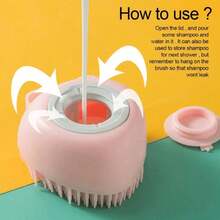 [Gentle Silicone Brush For Dogs]Gentle Silicone Pet Brush For Cats And Dogs - Massage Cleaning, Built-In Shampoo Dispenser, Super Comfortable Massage - Multicolor - View 4