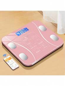 Báscula de grasa corporal, báscula inteligente Bluetooth, báscula electrónica multifunción, báscula de peso, báscula de salud, báscula de medición de grasa, analizador de composición corporal digital Bluetooth 4.0, 79 datos relacionados de alta precisión compatible con Android e iOS - Rosa - Ver 10