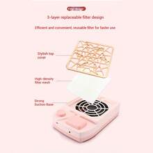 DENGXUN 1pc USB Powered Nail Dust Collector, Suitable For Acrylic Nails, Nail Dust Fan, Nail Cleaner - Nail Dust Vacuum, Strong Dust Removal, Low Noise, Suitable For Home And Nail Salon. An Excellent Gift For Friends, Ideal Gift Choice For Christmas And Valentine's Day.