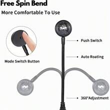 2 piezas Lámpara de proyección de efecto de escenario de ritmo musical USB, Luz de escenario de fiesta LED, Luz LED de ambiente romántico para coche, dormitorio, fiesta - Multicolor - Ver 6