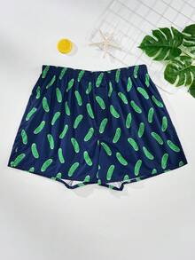 3 件/包男士透气松紧腰印花平角短裤，宽松休闲内裤 - 彩色 - 查看 4