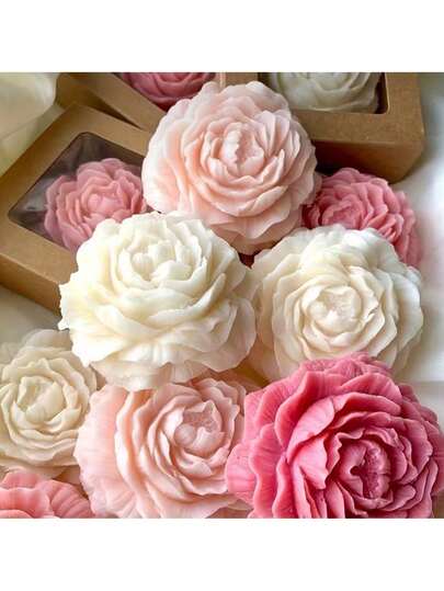 1/3 piezas, Molde de silicona con diseño de peonía y flor de loto para velas aromáticas, jabón y manualidades de arcilla - Regalo DIY perfecto para Navidad, Halloween, Pascua, San Valentín, cumpleaños y decoración del hogar