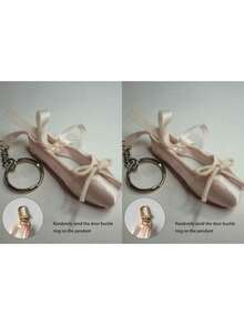 1个手工芭蕾舞鞋钥匙扣，缎面材质，多种颜色可选，时尚配饰，个性化礼物，可作为包包挂饰或旅行配件（随机发货两种连接器） - 彩色 - 查看 16