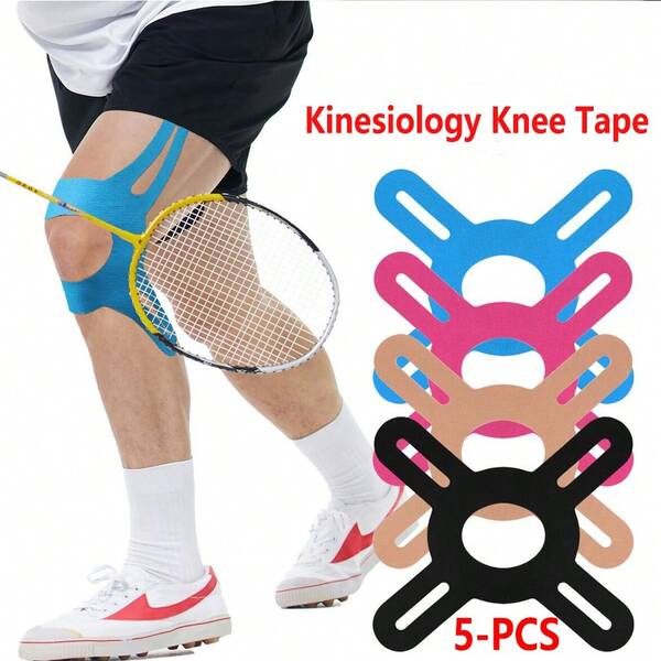 5PCS Precut Kinesiology Tape For Workout & Support - Athletic Sports Tape For Stability | Latex-Free, Breathable