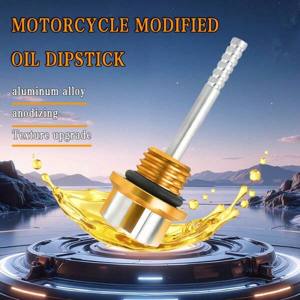 1 pieza Varilla de nivel de aceite universal para motocicleta, accesorio de personalización de motocicleta