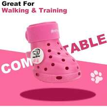 Dog Shoes Breathable Dog Shoe For Hot Pavement, Dog Booties And Paw Protectors, Non-Slip Waterproof Dog Sandals Boots (Pink, S: (2.3''x1.8'')(L*W)),23887594 - 玫紅色 - 查看 2