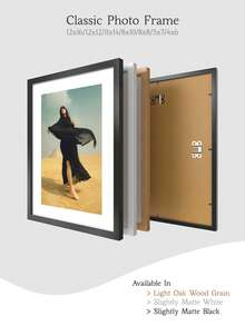 Schwarzer/Weißer/Holzfarbener minimalistischer Bilderrahmen für Wand-Galerie oder Tischplatte, 12x16/12x12/11x14/8x10/8x8/5x7/4x6 Zoll, 30x40/30x30/20x25/20x20/10x15 cm, weiße Passepartouts inklusive, Mehrfach-Collage Fotogalerie Rahmen, Diamant-Malerei Bilderrahmen, erhältlich in hellem Eichenfurnier/leicht matter Weiß/leicht matter Schwarz