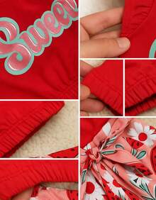 Minilê Kids Set For Girls, Summer Shorts, Ruffled Blouse - Đỏ - Xem 5