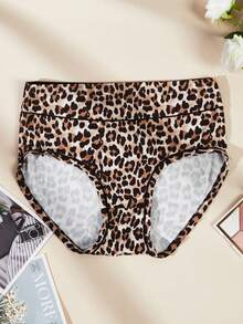 6pcs/Pack Plus Size Women Leopard Print Sexy Elastic Comfortable Briefs - Multicolor - View 5