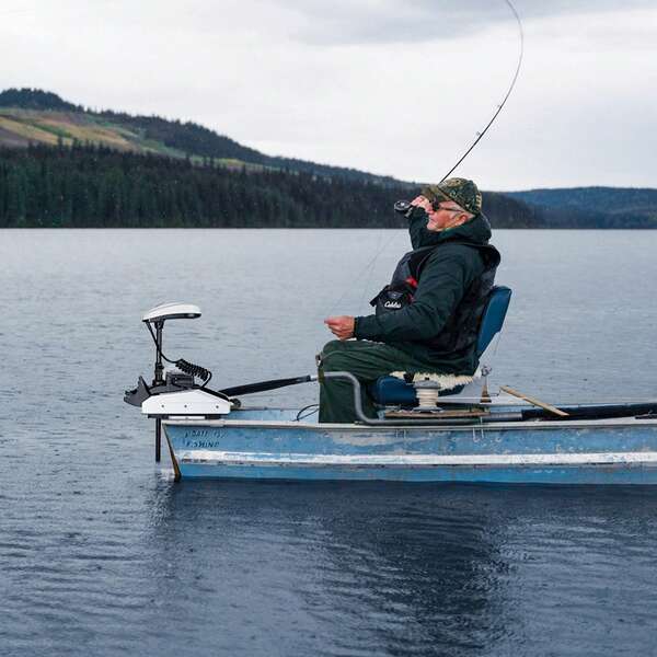 Electric Trolling Motor, 55lbs Thrust With GPS, 10-Speed Bow Mounted Saltwater Outboard Boat Motor With Remote Control & LCD Battery Indicator, For Kayaks, Fishing Boats, 36-Inch Shaft