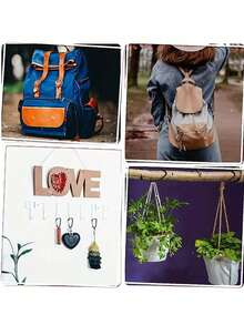 10个D型高品质铝合金登山扣，DIY攀岩扣，配件及钥匙扣，适用于户外徒步背包和日常佩戴，轻便多功能，男女通用，适合运动、探险和旅行 - 彩色 - 查看 5