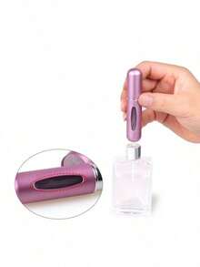 1pc 5ml Refillable Perfume Atomizer Spray Bottles – Perfume Bottle Portable Fragrance Mist Container For Travel, Gift & Home Use – Shiny Pink Storage Containers - 粉色 - 查看 2